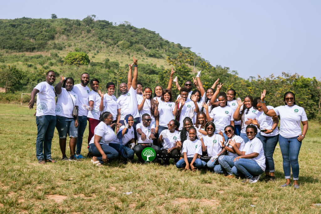 Large community gathering at PrayerTree Foundation Street Feast, providing meals, health checks and student support